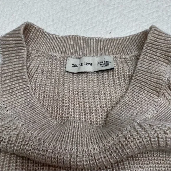 ♥️SOLD♥️𝅺Gentle Fawn Jasper Halter Neck Ribbed Strappy Crochet Top Cream Size L - Picture 9 of 10
